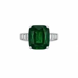 Кольцо с изумрудом Кушон