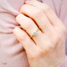 Классическое кольцо с бриллиантом 1 карат из розового золота, Изображение 3