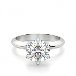 Классическое кольцо с круглым бриллиантом