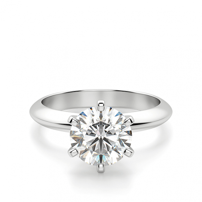 Классическое кольцо с круглым бриллиантом 0.40 карата