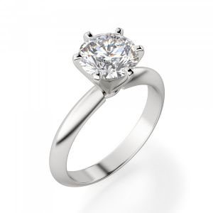 Классическое кольцо с бриллиантом - Фото 1