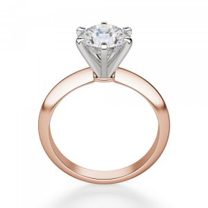 Классическое кольцо с бриллиантом 1 карат из розового золота - Фото 1