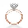Классическое кольцо с бриллиантом 1 карат из розового золота, Изображение 2
