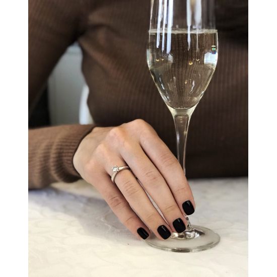 Классическое кольцо с бриллиантом из розового золота,  Больше Изображение 5