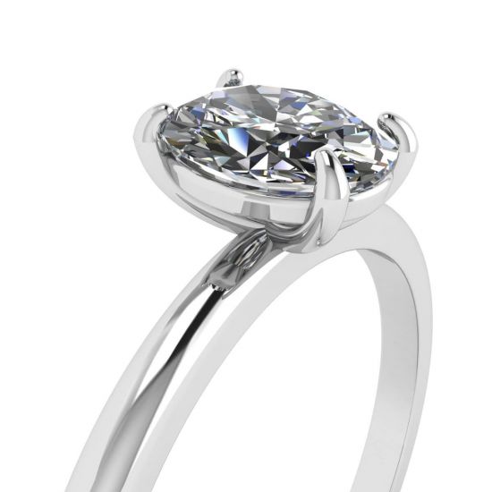 Кольцо с овальным бриллиантом,  Больше Изображение 5