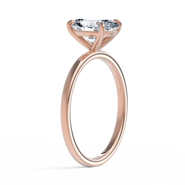 Кольцо из розового золота с бриллиантом овал - Фото 1
