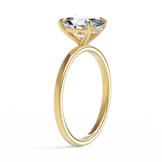 Кольцо из золота с овальным бриллиантом,  Больше Изображение 2