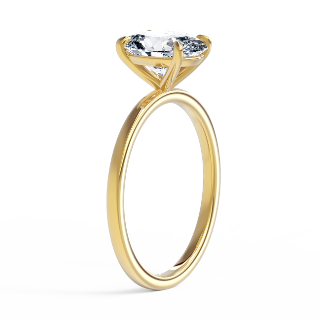 Кольцо из золота с овальным бриллиантом - Фото 1