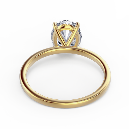 Кольцо из золота с овальным бриллиантом,  Больше Изображение 3