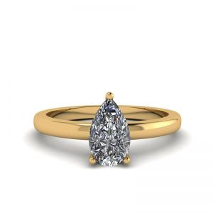 Кольцо с бриллиантом Груша из золота