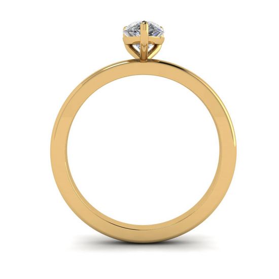Кольцо с бриллиантом Груша из золота,  Больше Изображение 2