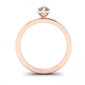 Кольцо с бриллиантом Груша из розового золота - Фото 1