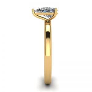 Кольцо с бриллиантом Груша из золота - Фото 2