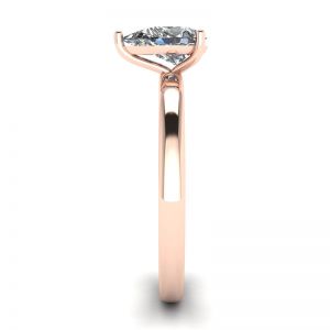 Кольцо с бриллиантом Груша из розового золота - Фото 2