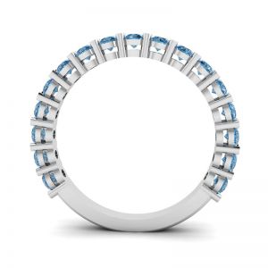 Кольцо дорожкой из 17 голубых сапфиров   - Фото 1