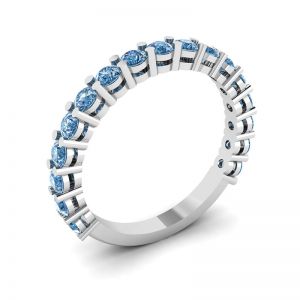 Кольцо дорожкой из 17 голубых сапфиров   - Фото 2
