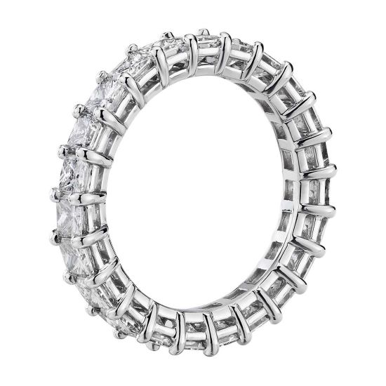 Кольцо дорожка с бриллиантами 3 карата огранки принцесса,  Больше Изображение 2