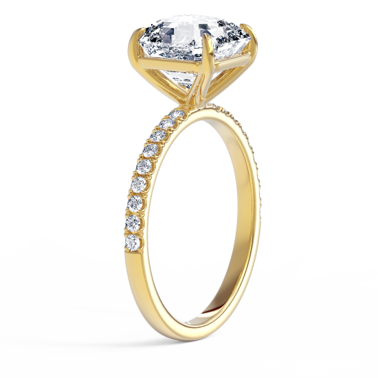 Кольцо с бриллиантом Ашер 1 карат из золота,  Больше Изображение 2