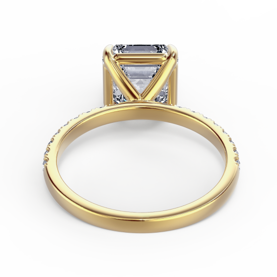 Кольцо с бриллиантом Ашер 1 карат из золота,  Больше Изображение 3