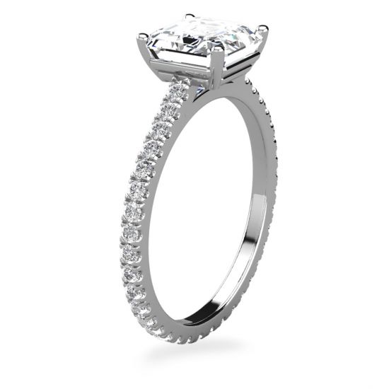 Кольцо с бриллиантом формы Ашер,  Больше Изображение 2