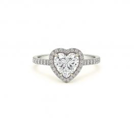 Кольцо с бриллиантом Сердце в ореоле