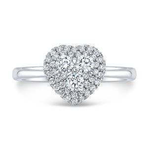 Кольцо с бриллиантами в форме сердца - Фото 1
