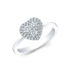 Кольцо с бриллиантами в форме сердца