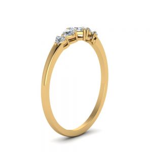 Кольцо с 5 бриллиантами сердечками из золота - Фото 2