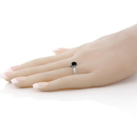 Кольцо с черным бриллиантом 1 карат,  Больше Изображение 3