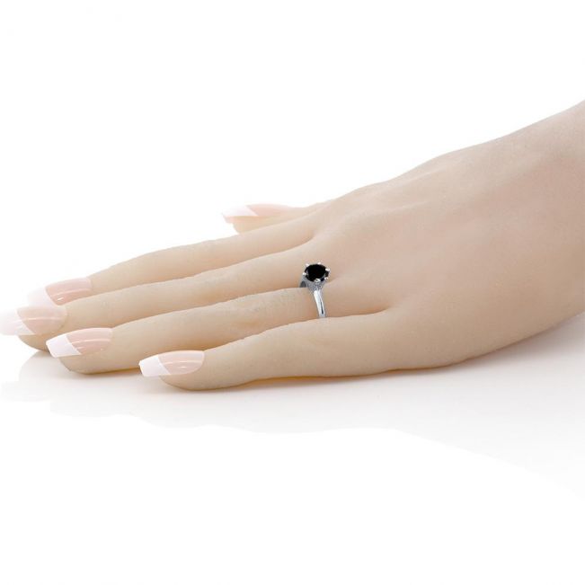 Кольцо с черным бриллиантом 0.88 карат - Фото 2
