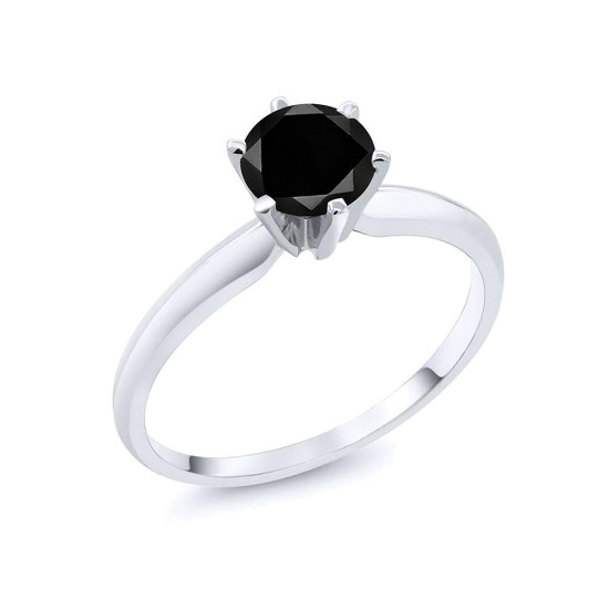 Кольцо с черным бриллиантом 0.88 карат,  Больше Изображение 2