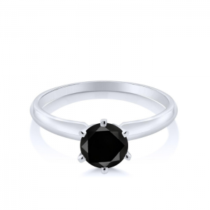 Кольцо с черным бриллиантом 0.88 карат