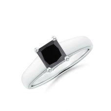 Кольцо с черным квадратным бриллиантом 1 карат