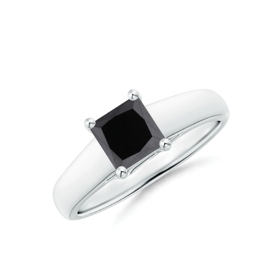 Кольцо с черным квадратным бриллиантом 1 карат, Больше Изображение 1