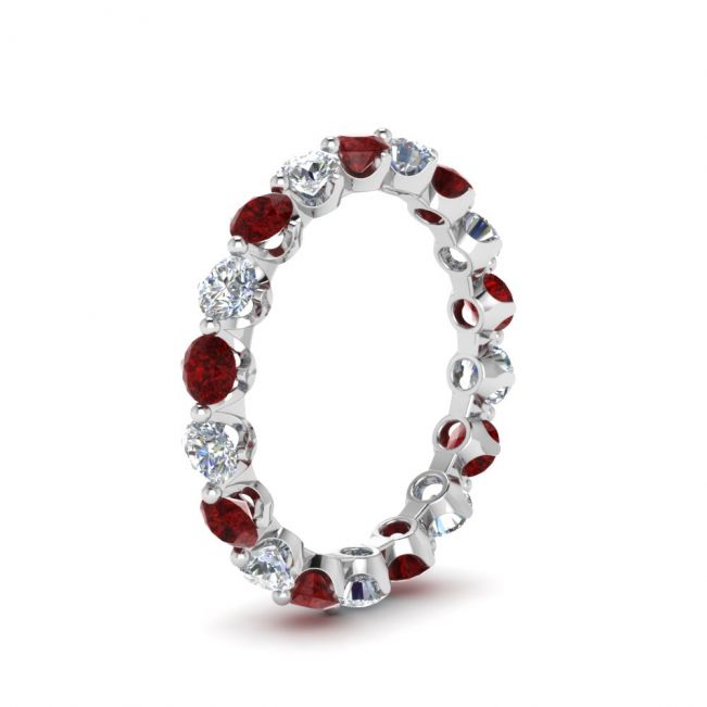 Кольцо дорожка с бриллиантами и рубинами - Фото 2