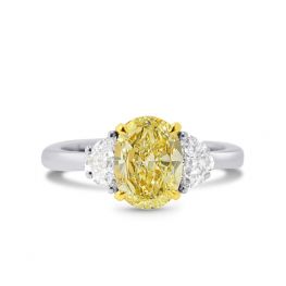 Кольцо с желтым и белыми бриллиантами