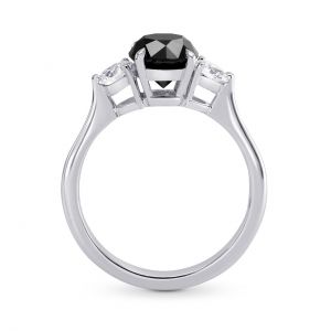 Кольцо с белым и черными бриллиантами - Фото 2