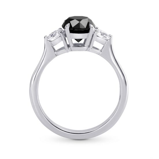 Кольцо с белым и черными бриллиантами,  Больше Изображение 3