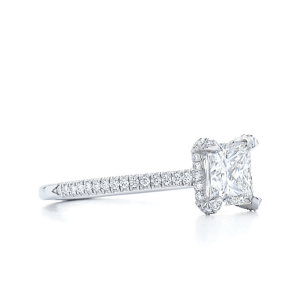 Кольцо с бриллиантом Принцесса со скрытым паве под камнем - Фото 2