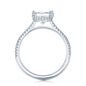 Кольцо с бриллиантом Принцесса со скрытым паве под камнем - Фото 1