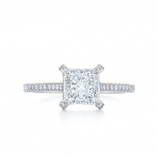 Кольцо с бриллиантом Принцесса со скрытым паве под камнем