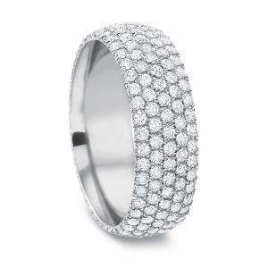 Широкое кольцо с 5 дорожками из бриллиантов - Фото 1