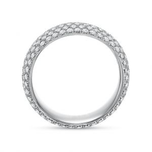 Широкое кольцо с 5 дорожками из бриллиантов - Фото 2