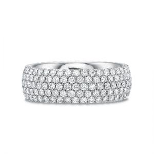 Широкое кольцо с 5 дорожками из бриллиантов