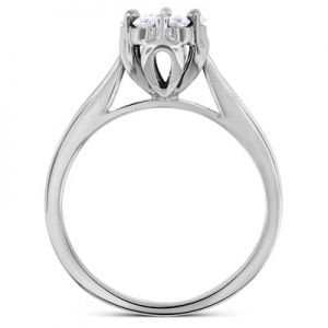 Кольцо с 7 белыми бриллиантами - Фото 2