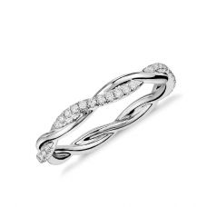 Плетеное кольцо дорожка с бриллиантами
