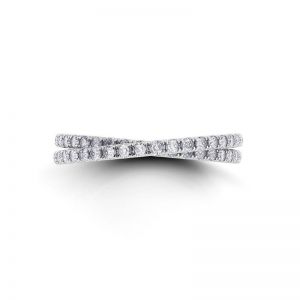 Дизайнерское кольцо с переплетением полудорожек с бриллиантами - Фото 1