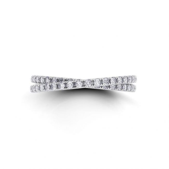 Дизайнерское кольцо с переплетением полудорожек с бриллиантами - Фото 1