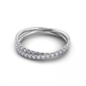Кольцо с переплетением дорожек с бриллиантами - Фото 2