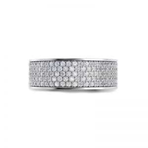 Широкое кольцо с 5 рядами дорожек из бриллиантов - Фото 1